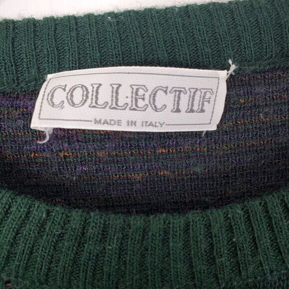 Vintage Collectif Sweater Grandpa 80s Wool Blend Made In Italy Paisley Mens L - Picture 5 of 9